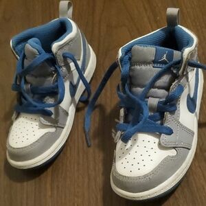 Nike Kids' White and Blue High-Top Sneakers